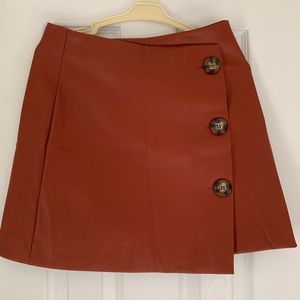 Fake Leather Skirt